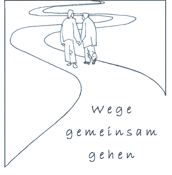 Zwei Menschen auf einem Weg